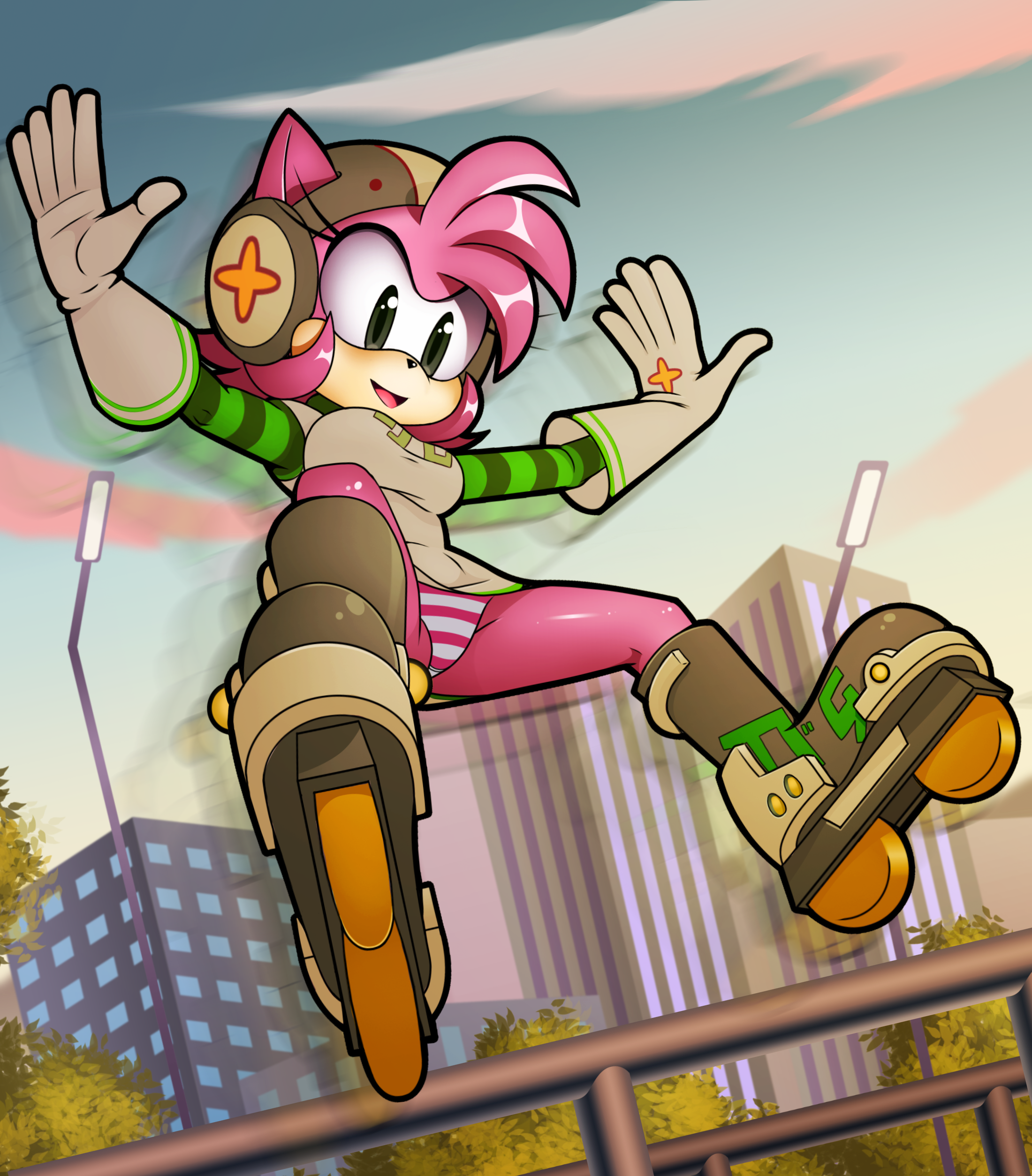 Amy Rose (Jet Set Radio) Rule 34 Image