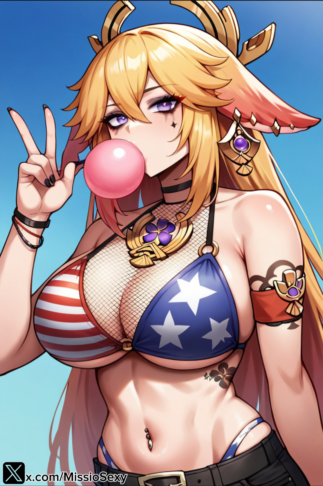 Yae Miko (4th Of July) Rule 34 Image
