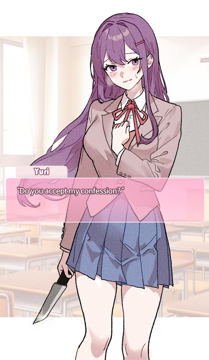 Yuri (Doki Doki Literature Club) Rule 34 Image