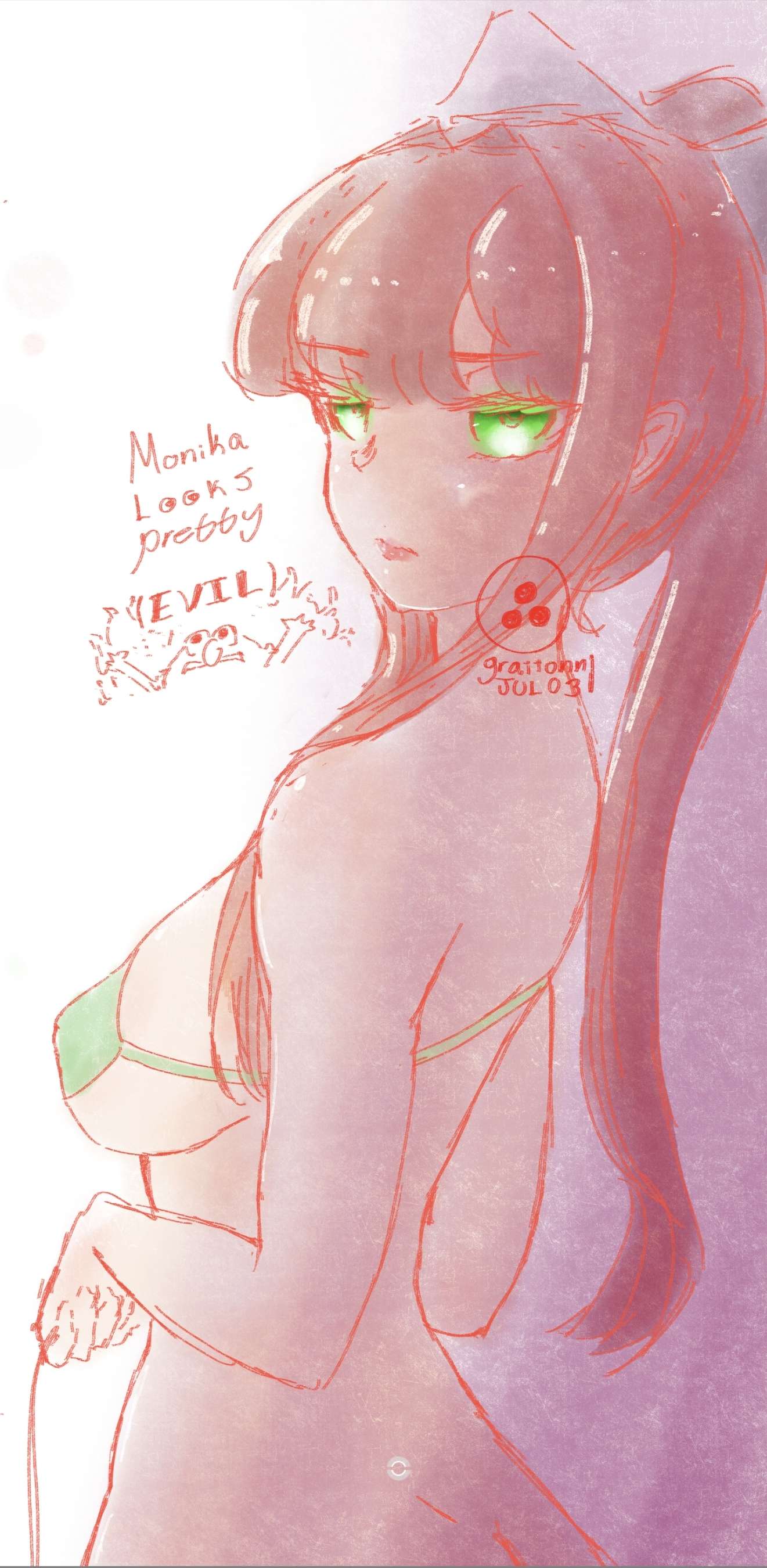 Monika (Doki Doki Literature Club) Rule 34 Image