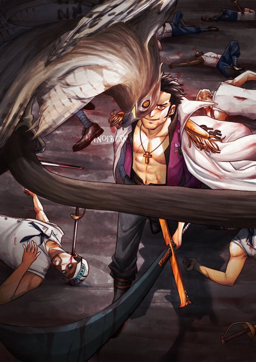 Dracule Mihawk (One Piece) Rule 34 Image