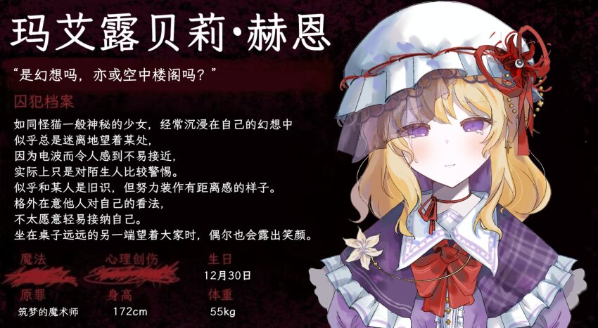 Maribel Hearn (Mahou Shoujo No Majo Saiban) Rule 34 Image