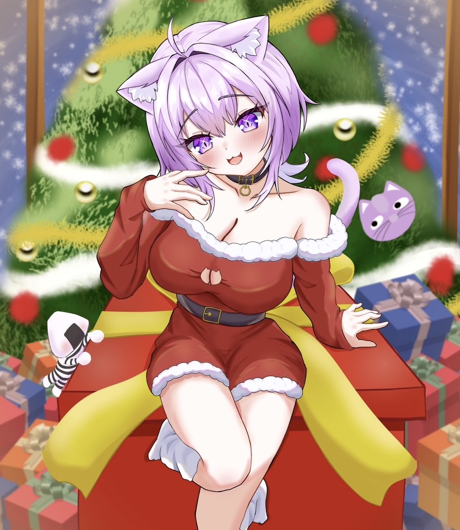 Nekomata Okayu (Christmas) Rule 34 Image