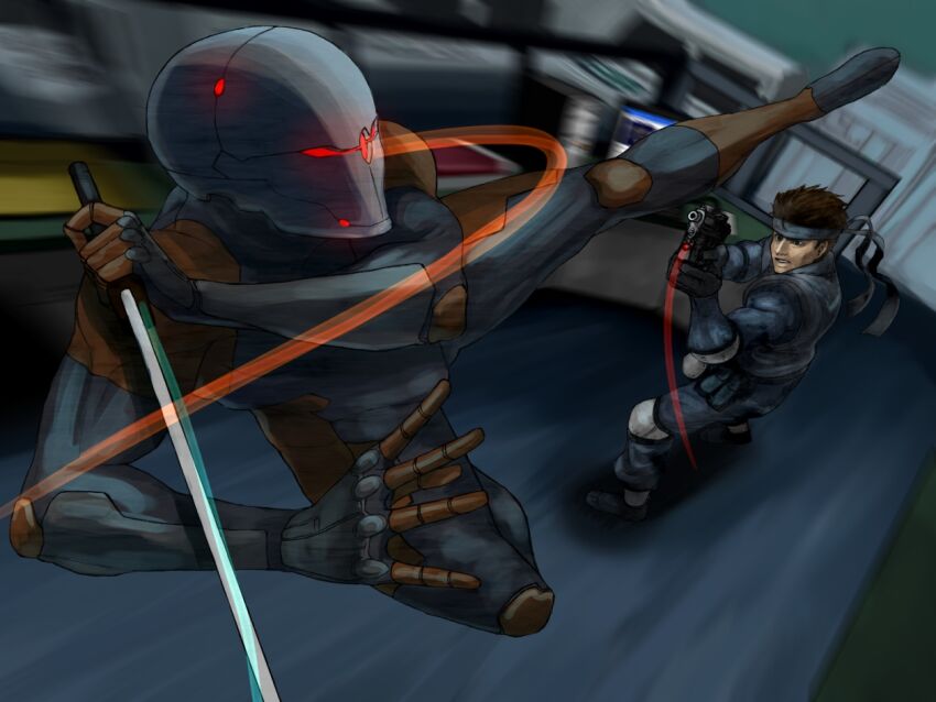 Solid Snake (Gray Fox (Metal Gear)) Rule 34 Image