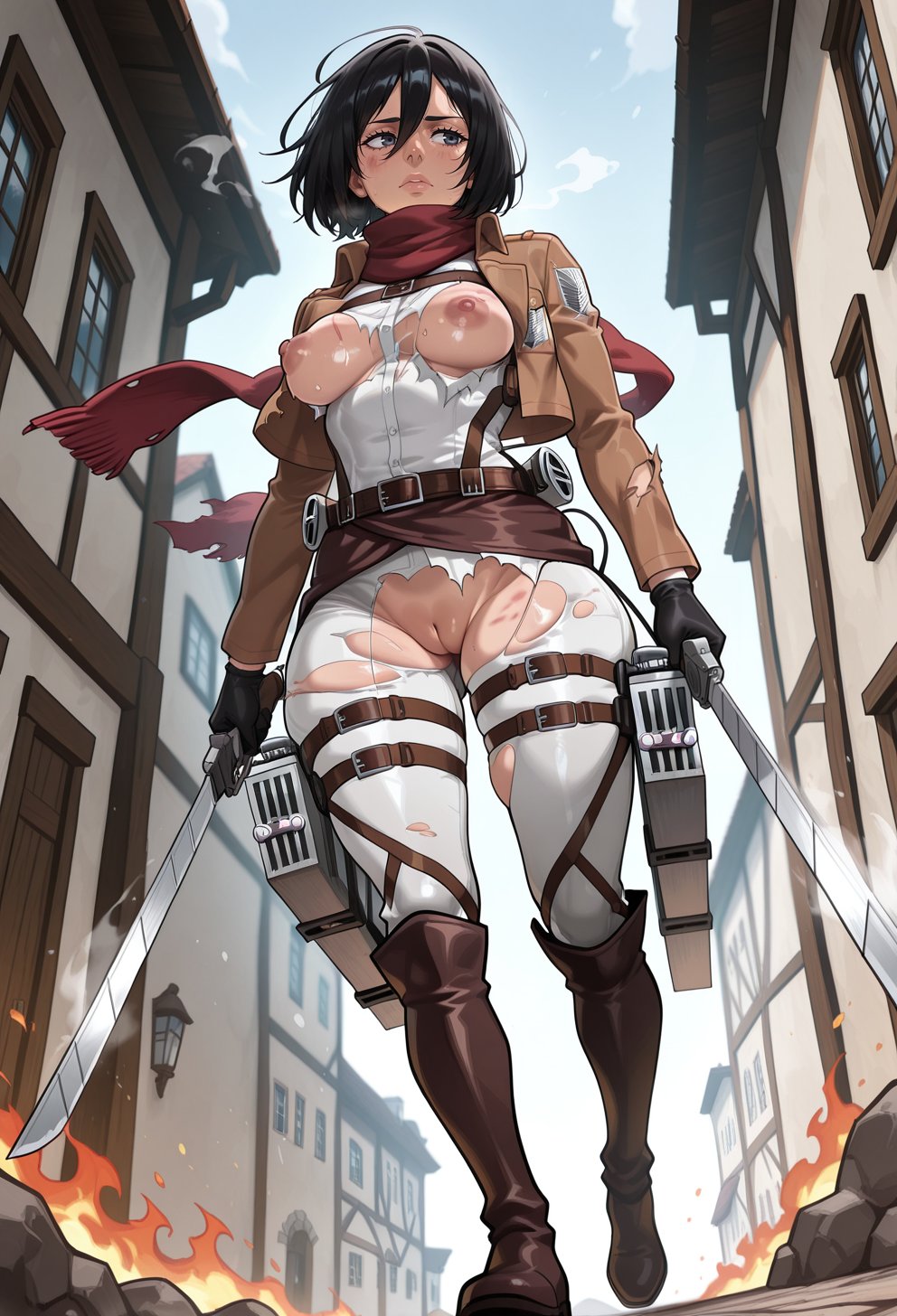 Mikasa Ackerman (Attack On Titan) Rule 34 Image