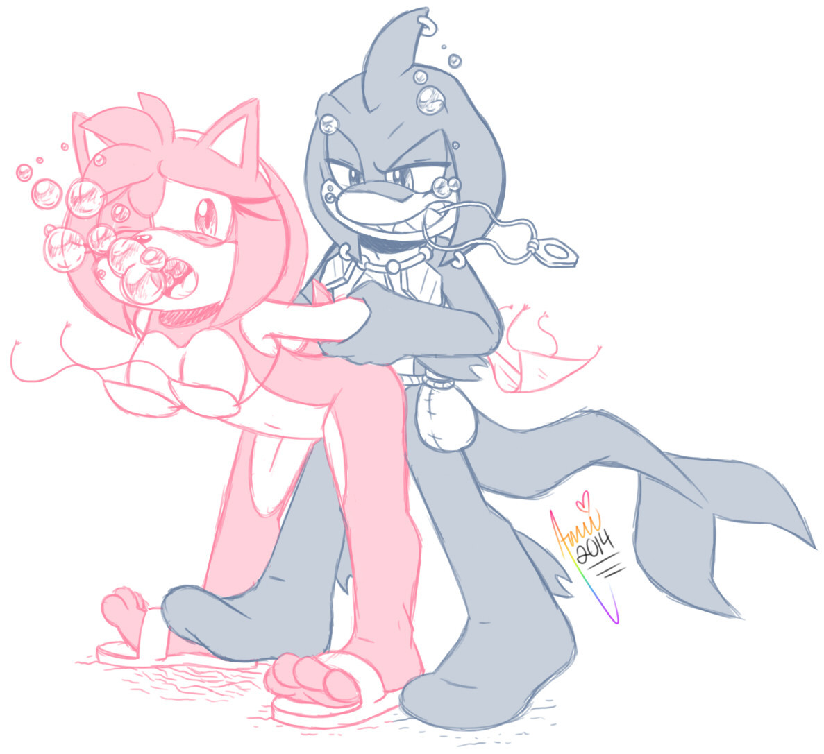 Amy Rose (Razor The Shark) Rule 34 Image