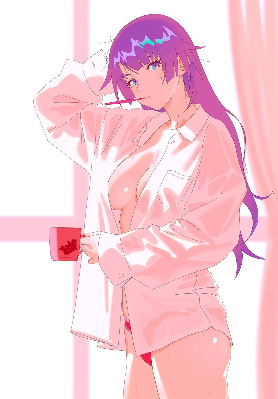 Senjougahara Hitagi (Bakemonogatari) Rule 34 Image
