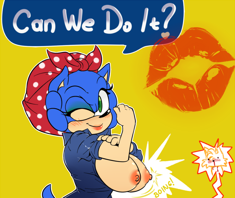 Sonic The Hedgehog (Rosie The Riveter) Rule 34 Image