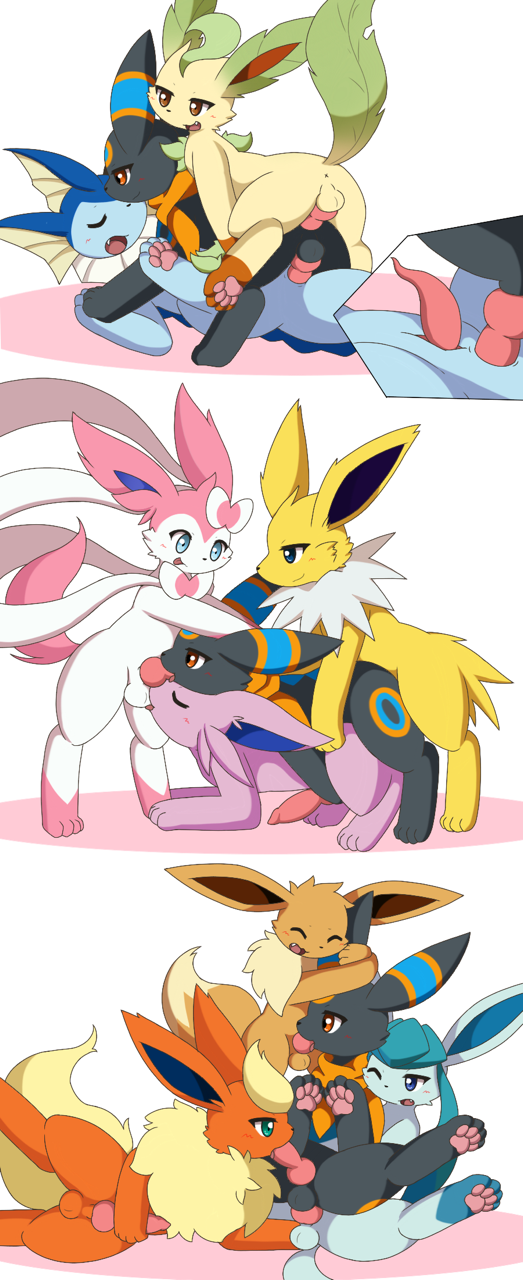 All Nine Eeveelutions (Nintendo) Rule 34 Image
