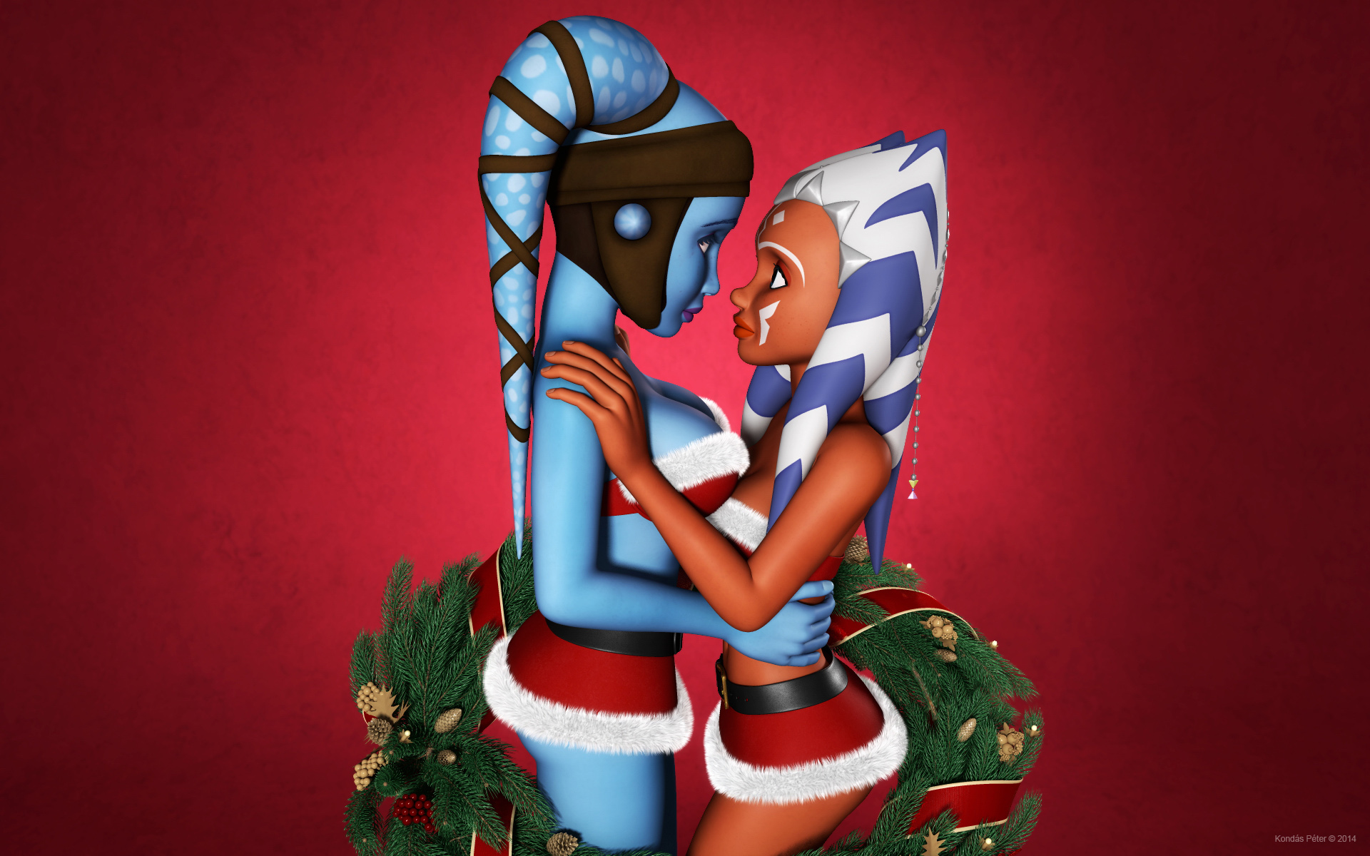 Aayla Secura (Christmas) Rule 34 Image
