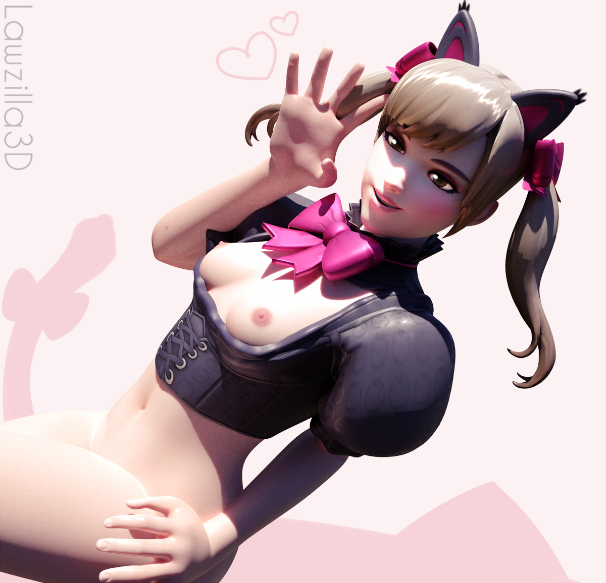 Black Cat D.Va (Overwatch) Rule 34 Image