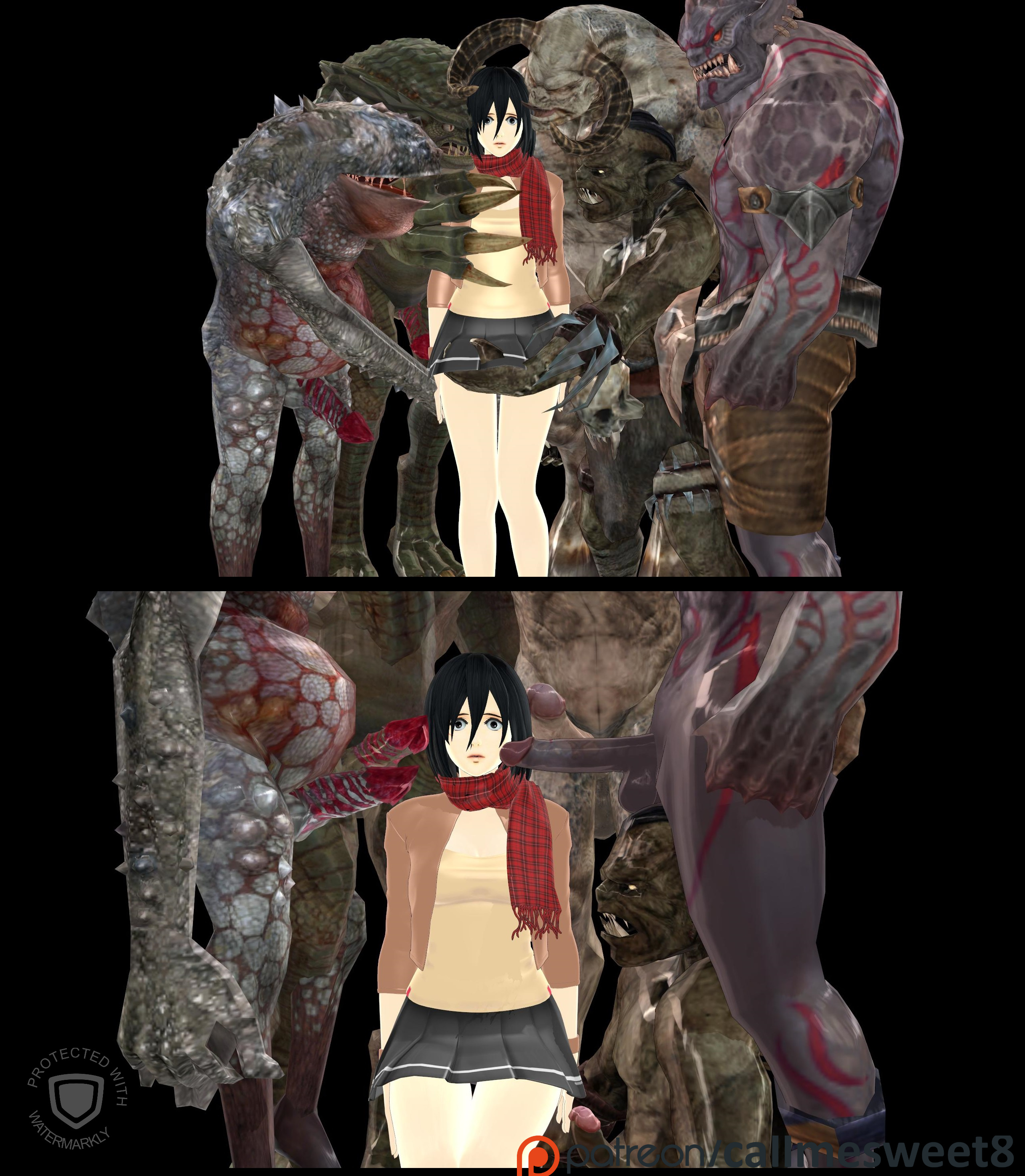 Mikasa Ackerman (Attack On Titan) Rule 34 Image