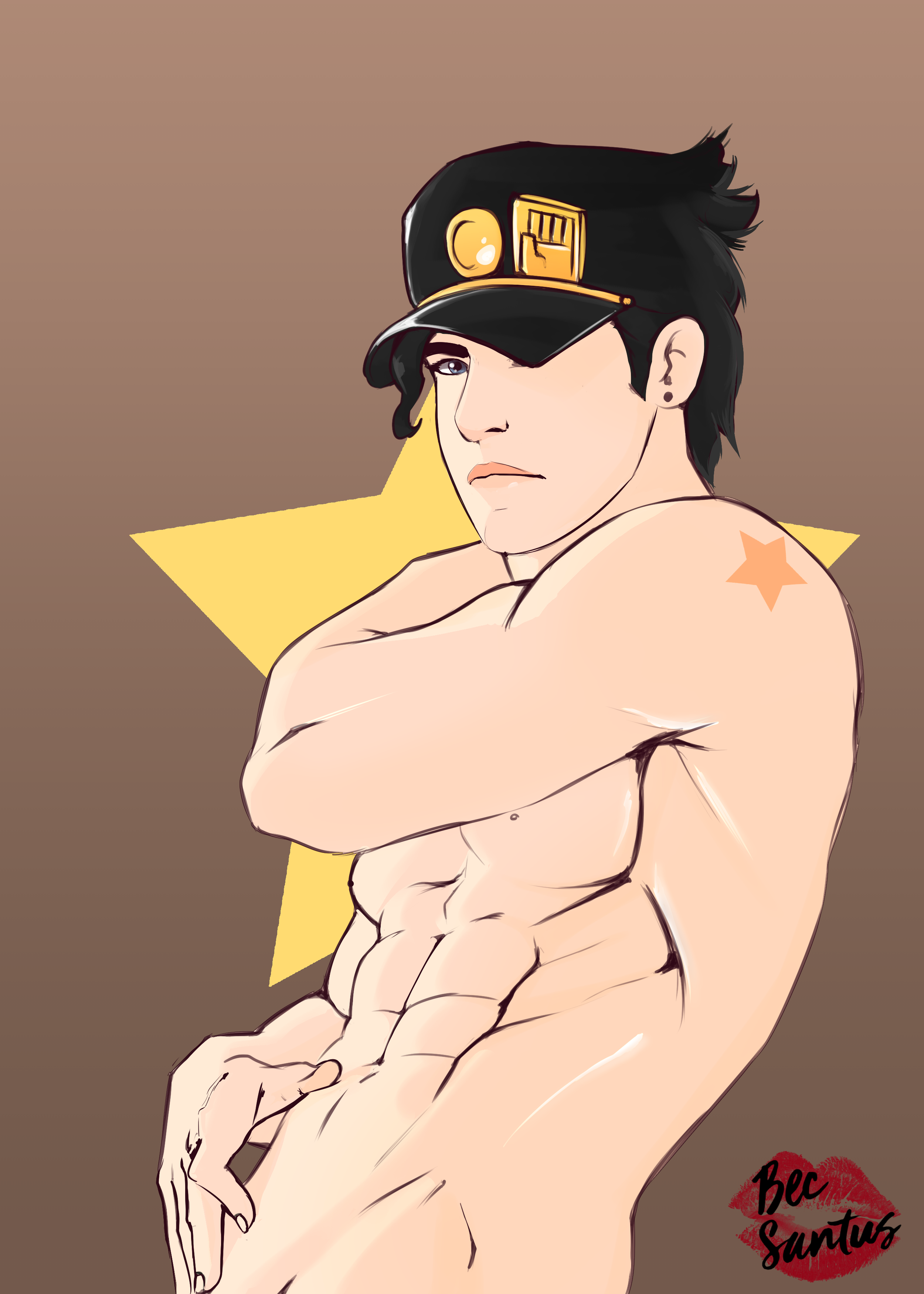Jotaro Kujo (Jojo'S Bizarre Adventure) Rule 34 Image