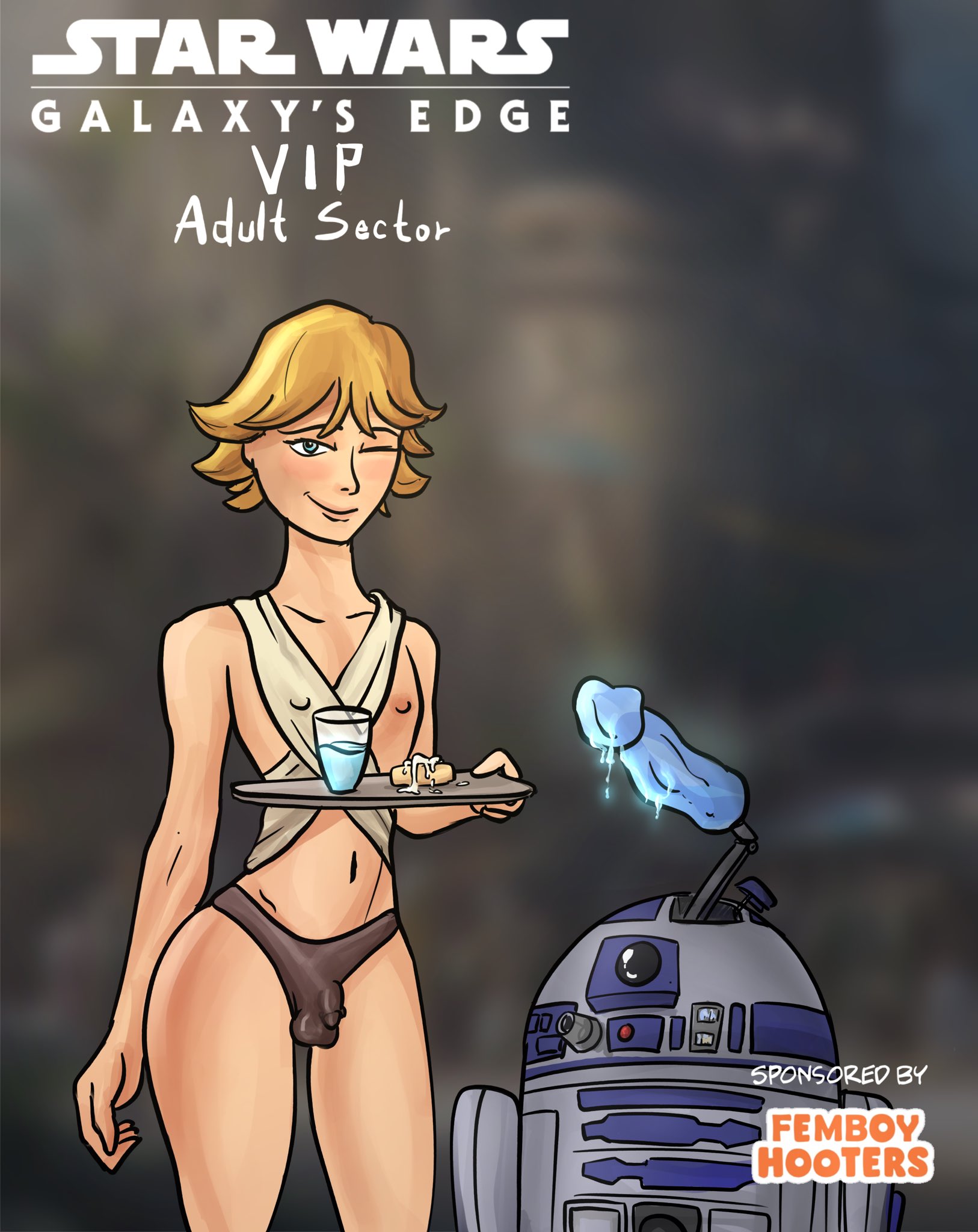 Luke Skywalker (Femboy Hooters) Rule 34 Image