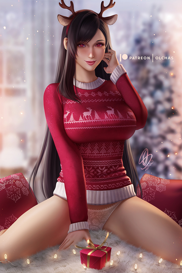 Tifa Lockhart (Christmas) Rule 34 Image
