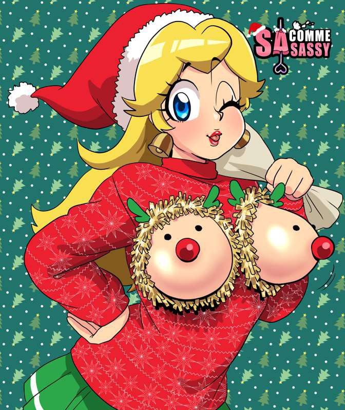 Princess Peach (Christmas) Rule 34 Image