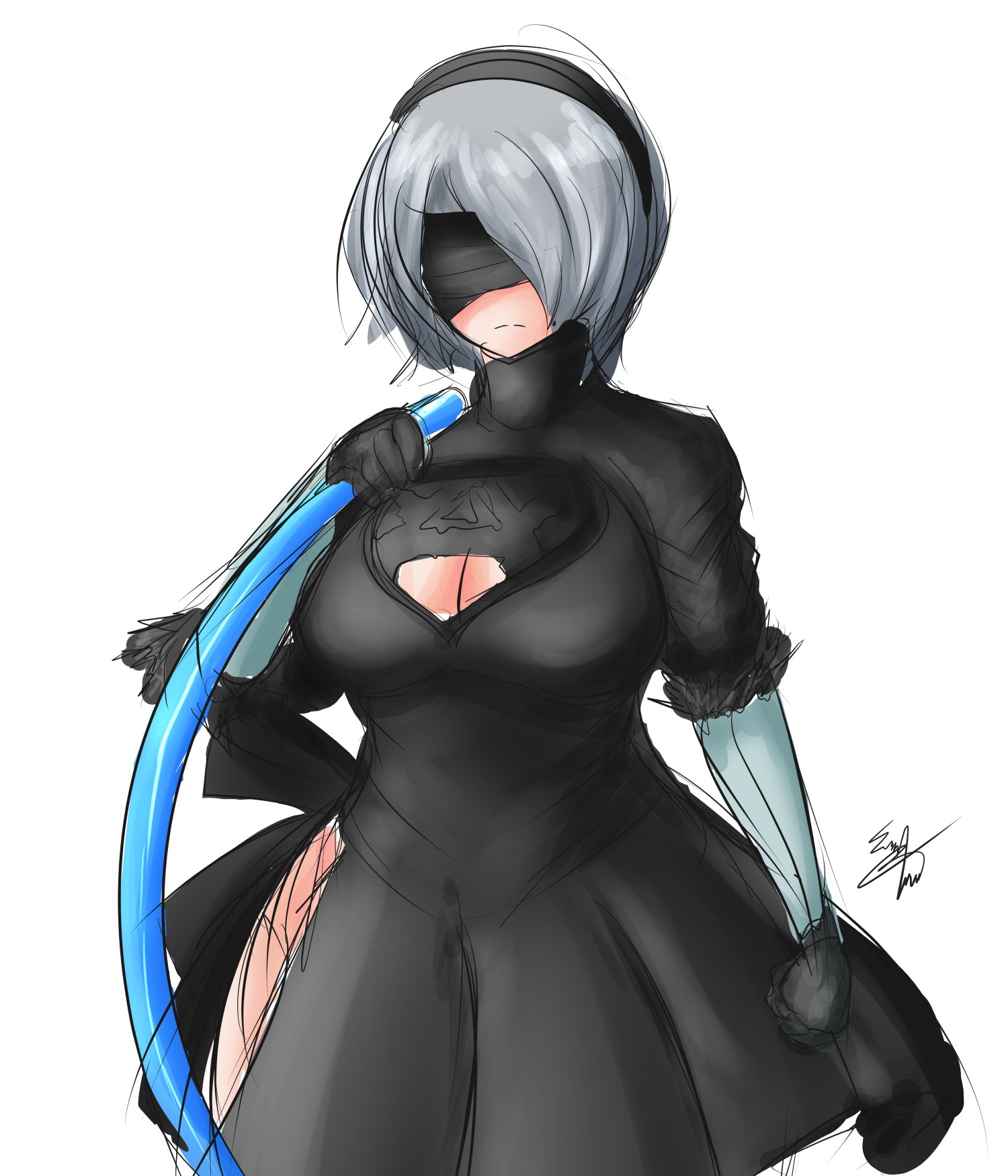 Yorha 2b (Nier: Automata) Rule 34 Image
