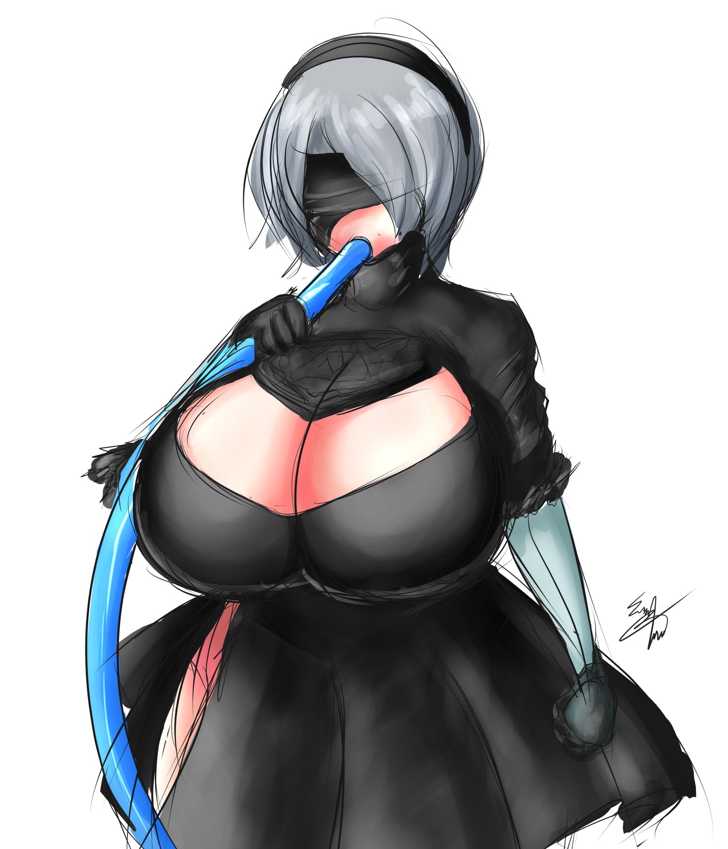 Yorha 2b (Nier: Automata) Rule 34 Image