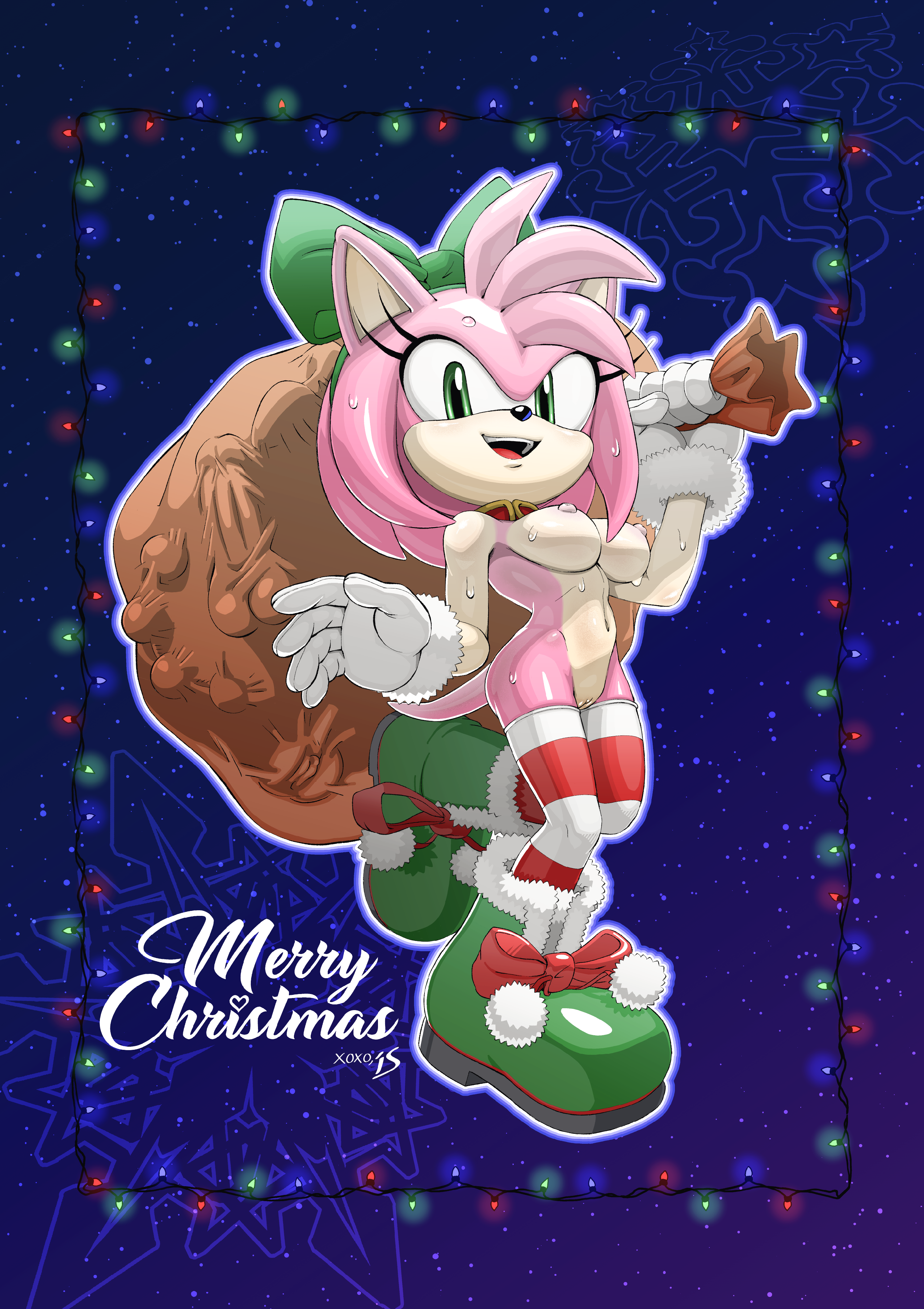 Amy Rose (Christmas) Rule 34 Image