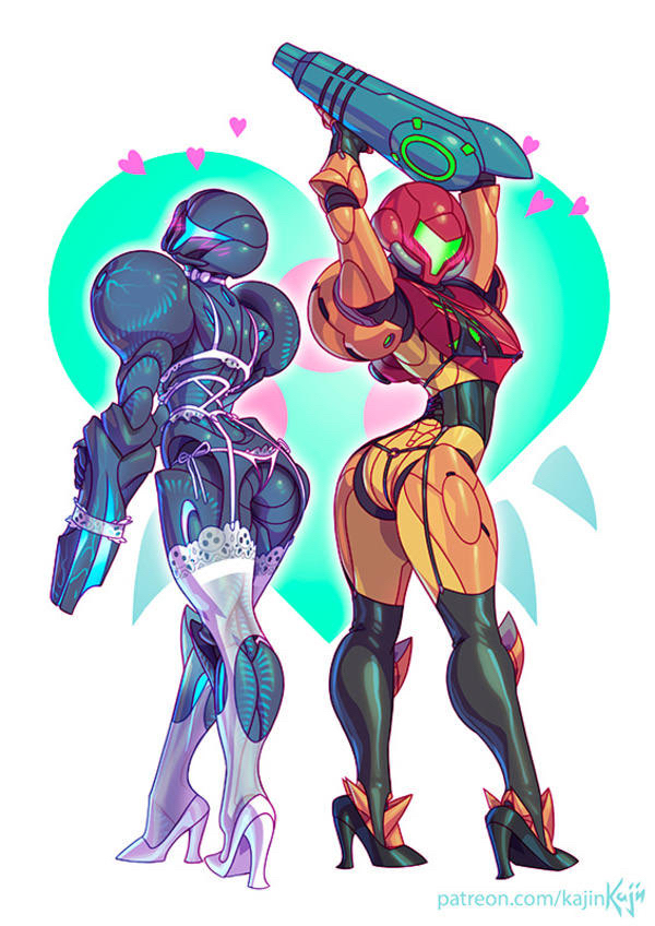 Armored Dark Samus (Metroid) Rule 34 Image