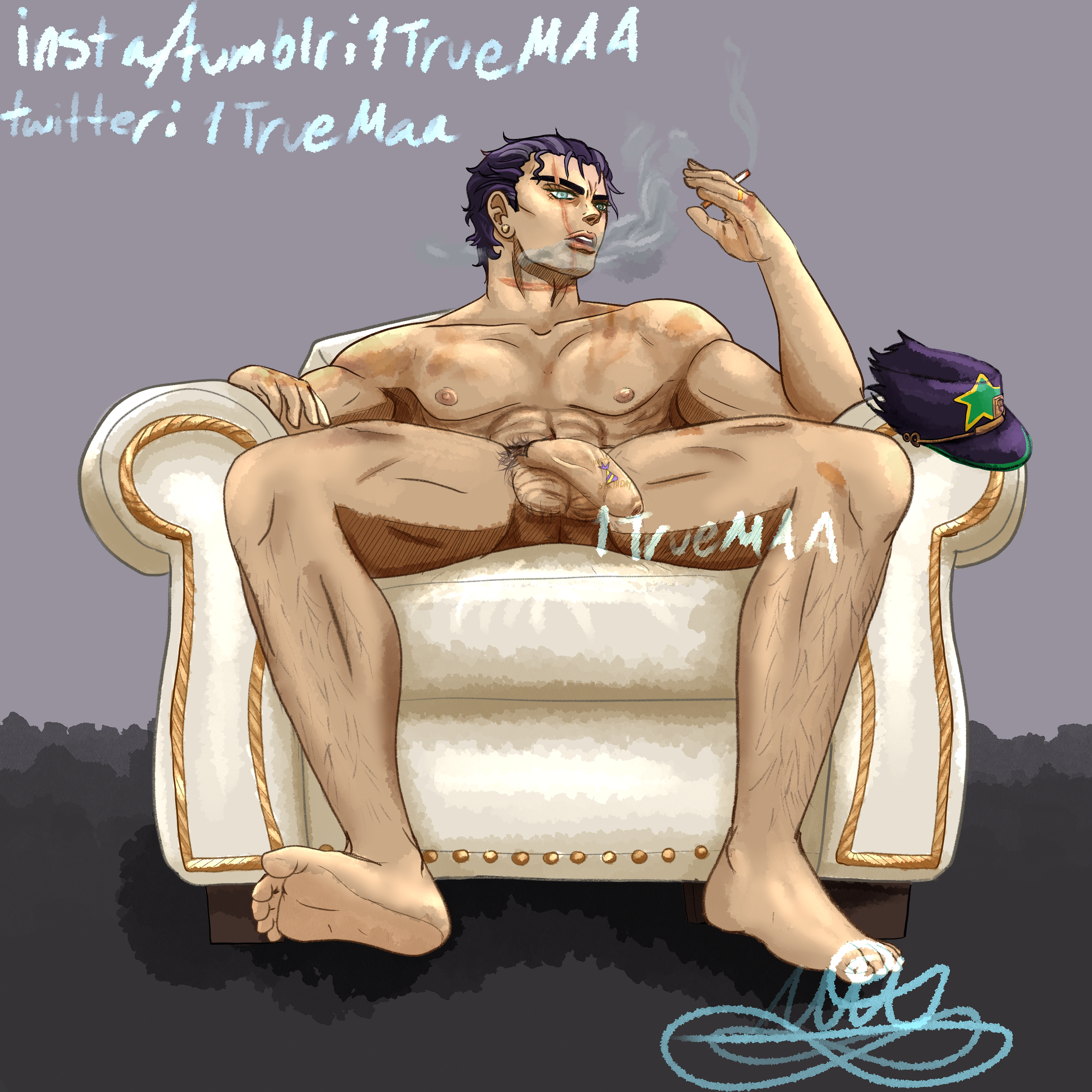 Jotaro Kujo (Jojo'S Bizarre Adventure) Rule 34 Image