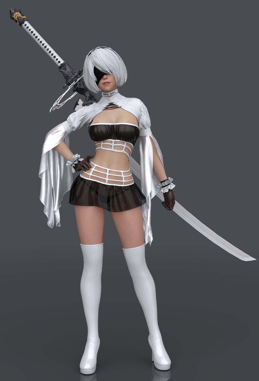 Yorha 2b (Nier: Automata) Rule 34 Image