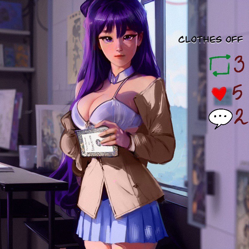 Yuri (Doki Doki Literature Club) Rule 34 Image