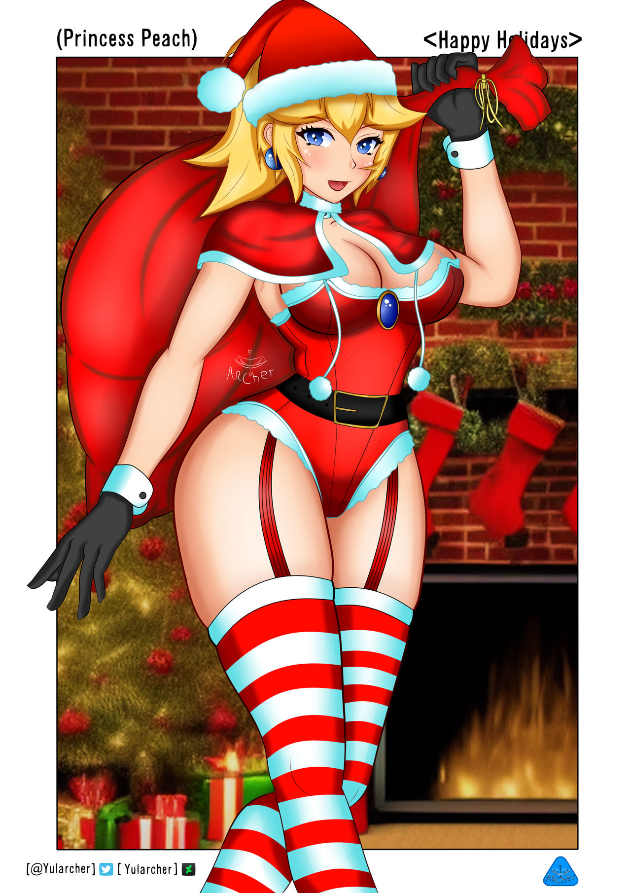 Princess Peach (Christmas) Rule 34 Image