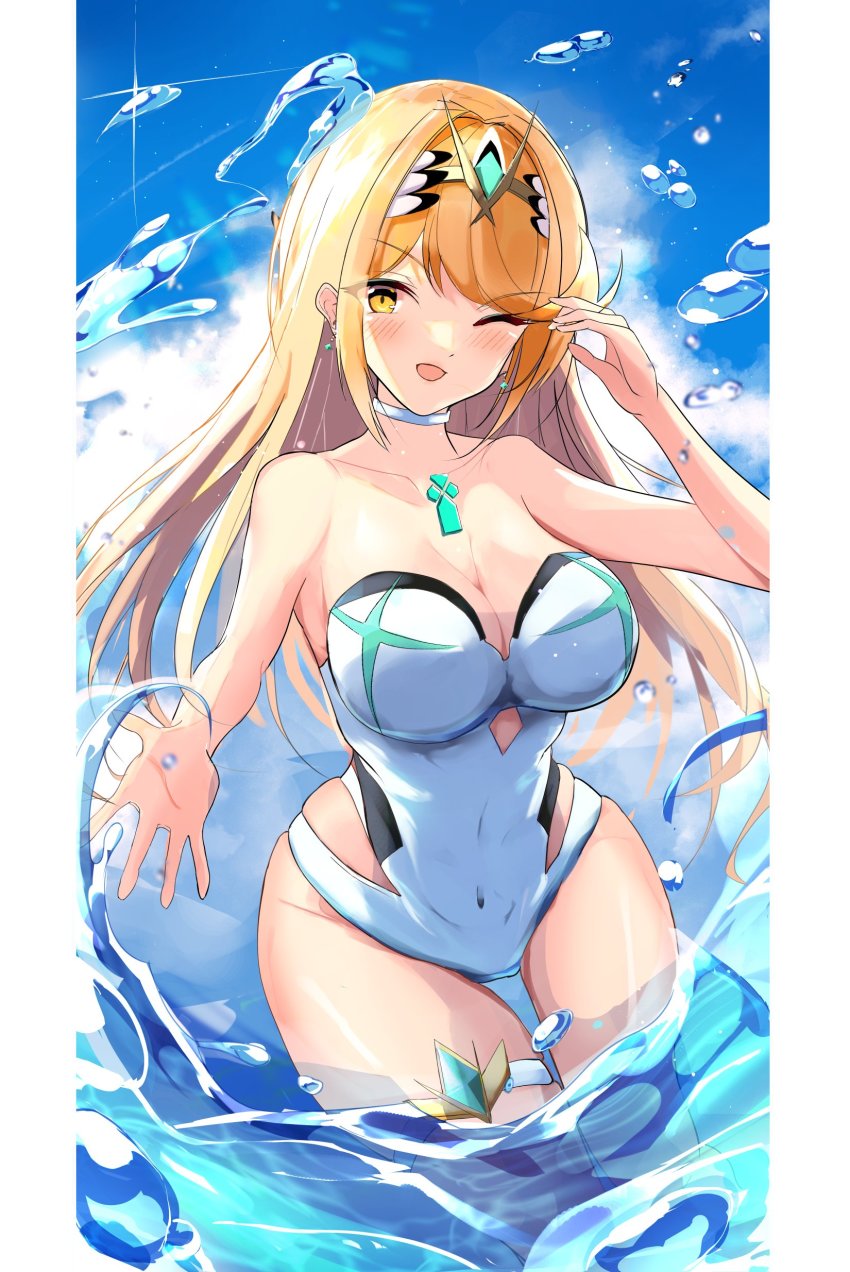 Mythra (Radiant Beach) (Xenoblade) Rule 34 Image