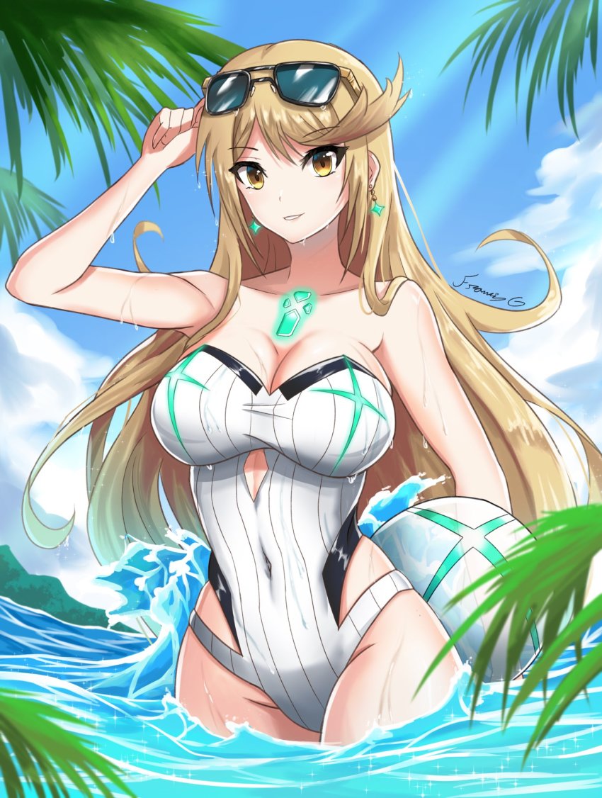 Mythra (Radiant Beach) (Xenoblade) Rule 34 Image