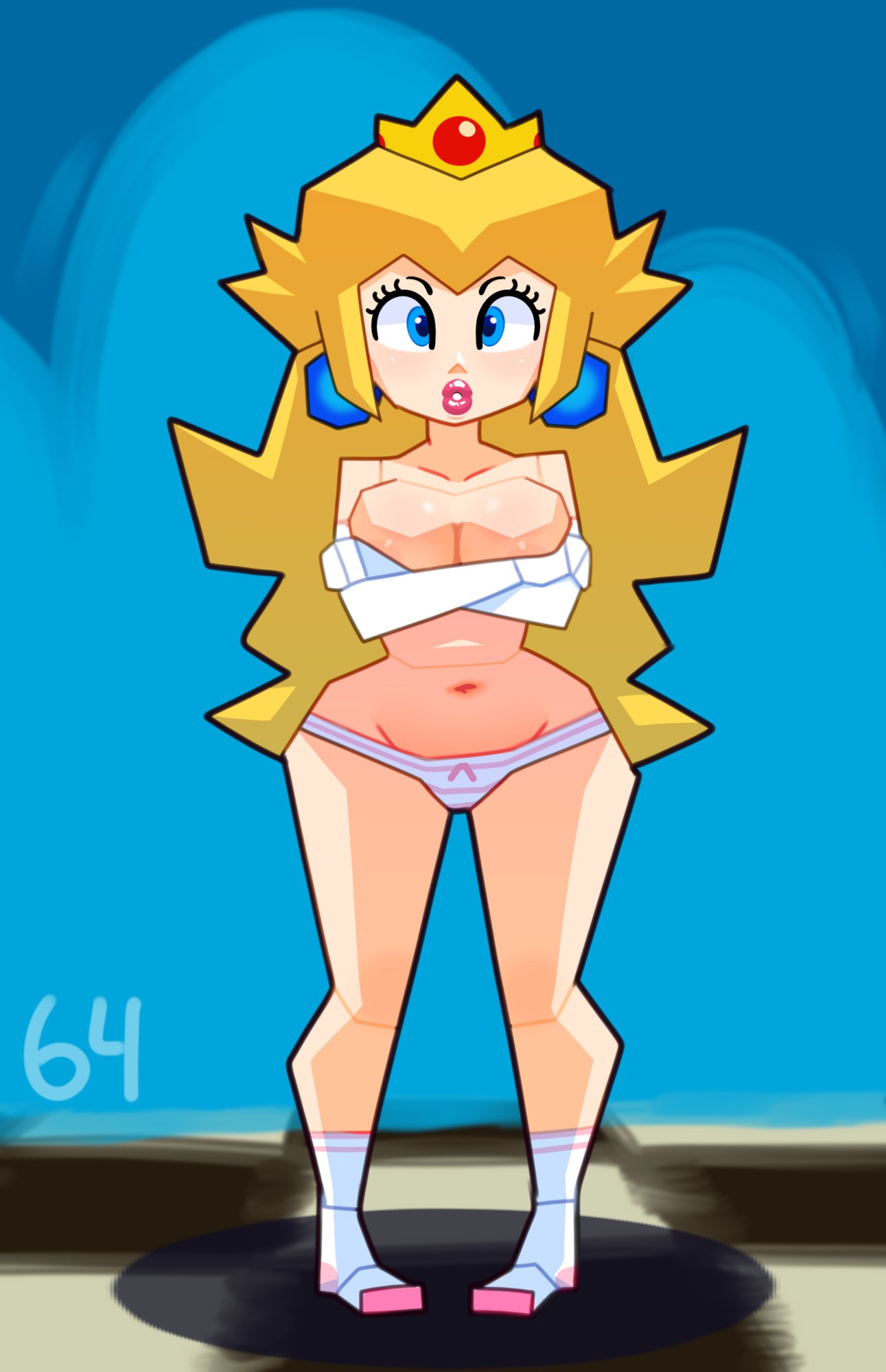 Low Poly Peach (Mario (Series)) Rule 34 Image