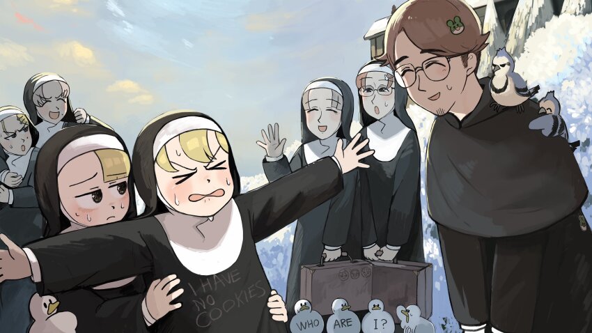 Brunette Bangs Nun (Diva) Rule 34 Image