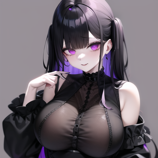 Two Tone Hair (Blackandpurple) Rule 34 Image
