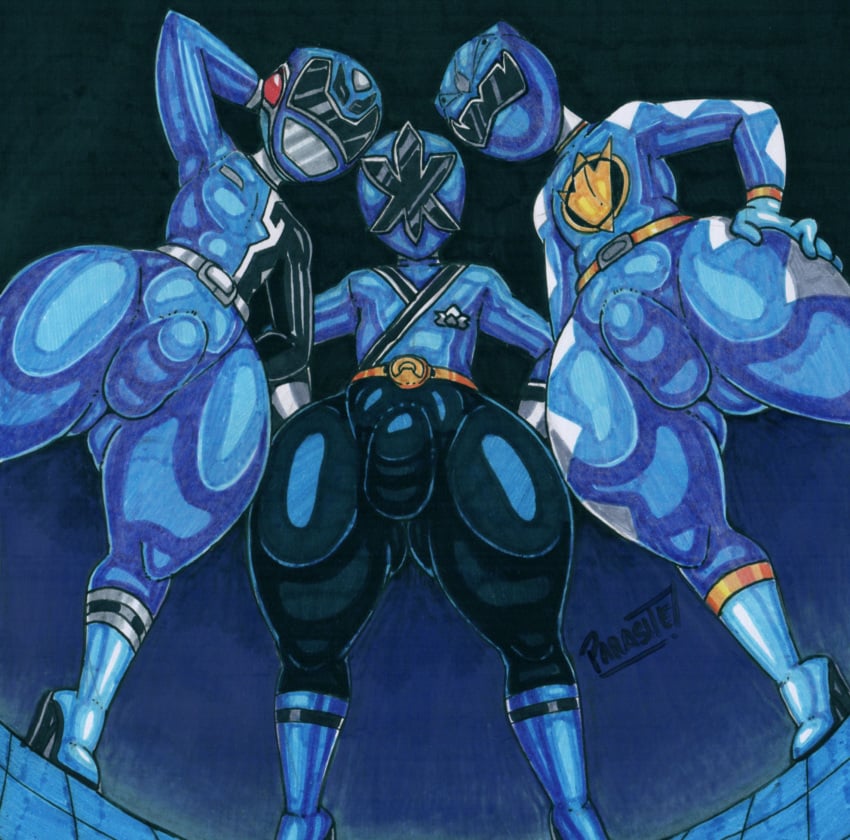 Blue Ranger (Bakuryuu Sentai Abaranger) Rule 34 Image
