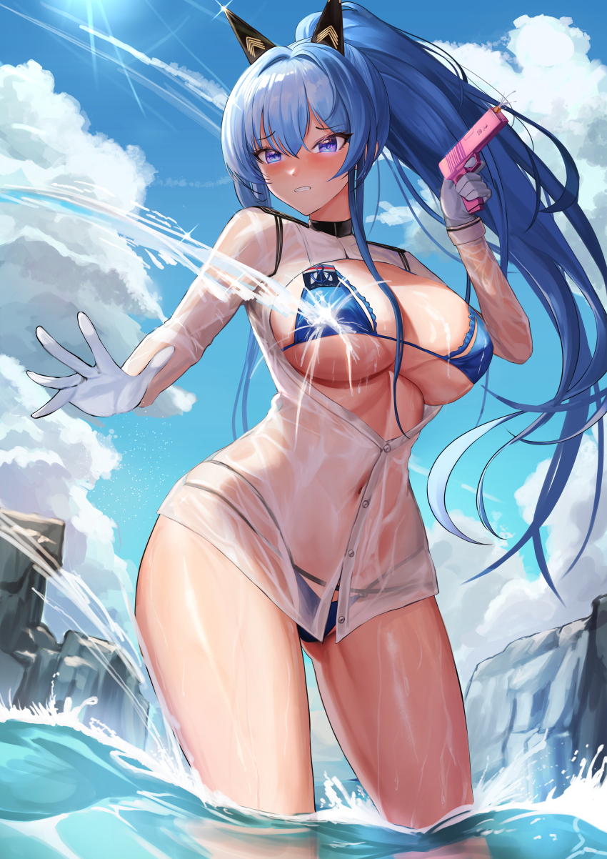 Helm (Aqua Marine) (Nikke) Rule 34 Image