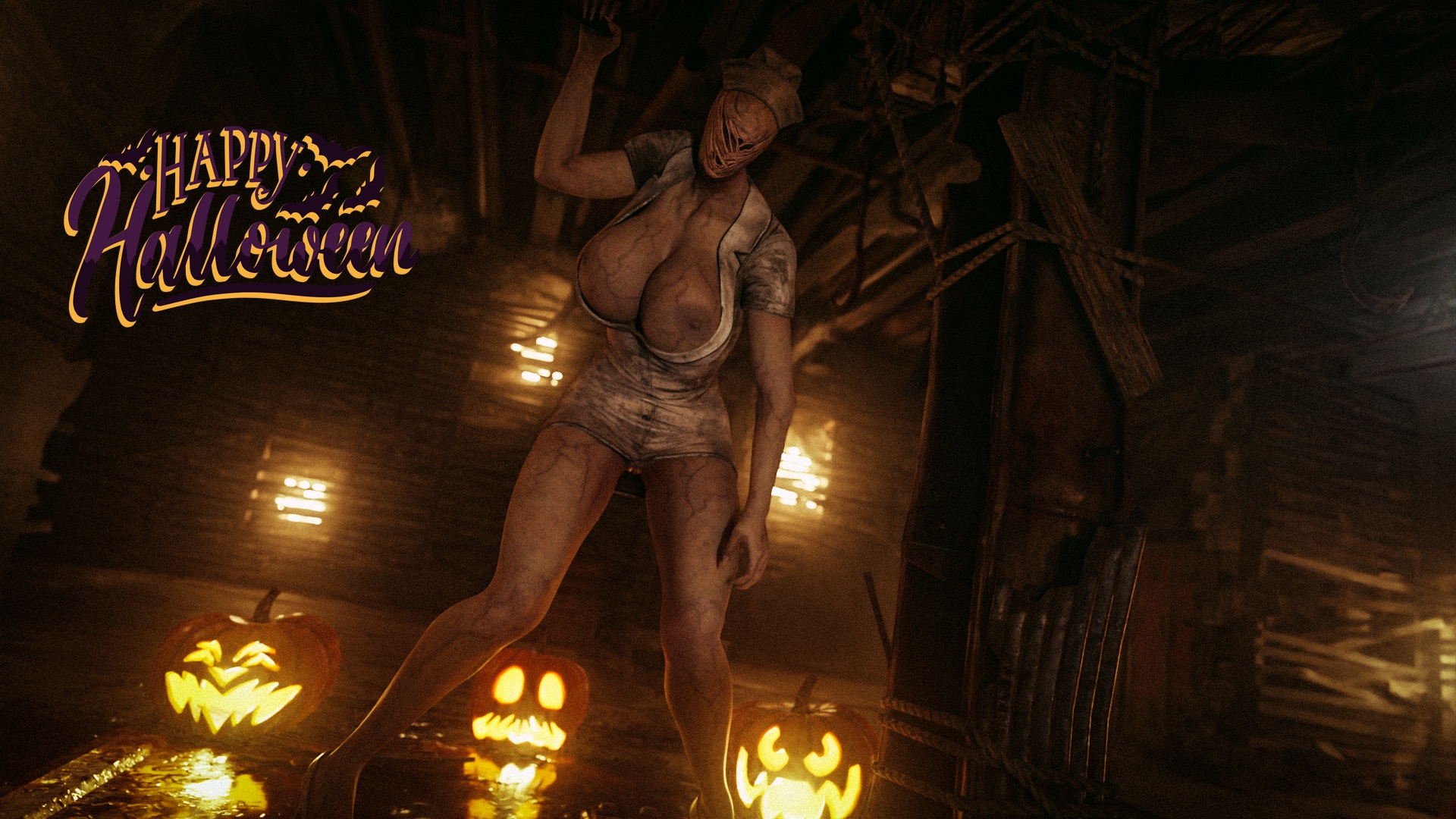 Bubble Head Nurse (Halloween) Rule 34 Image