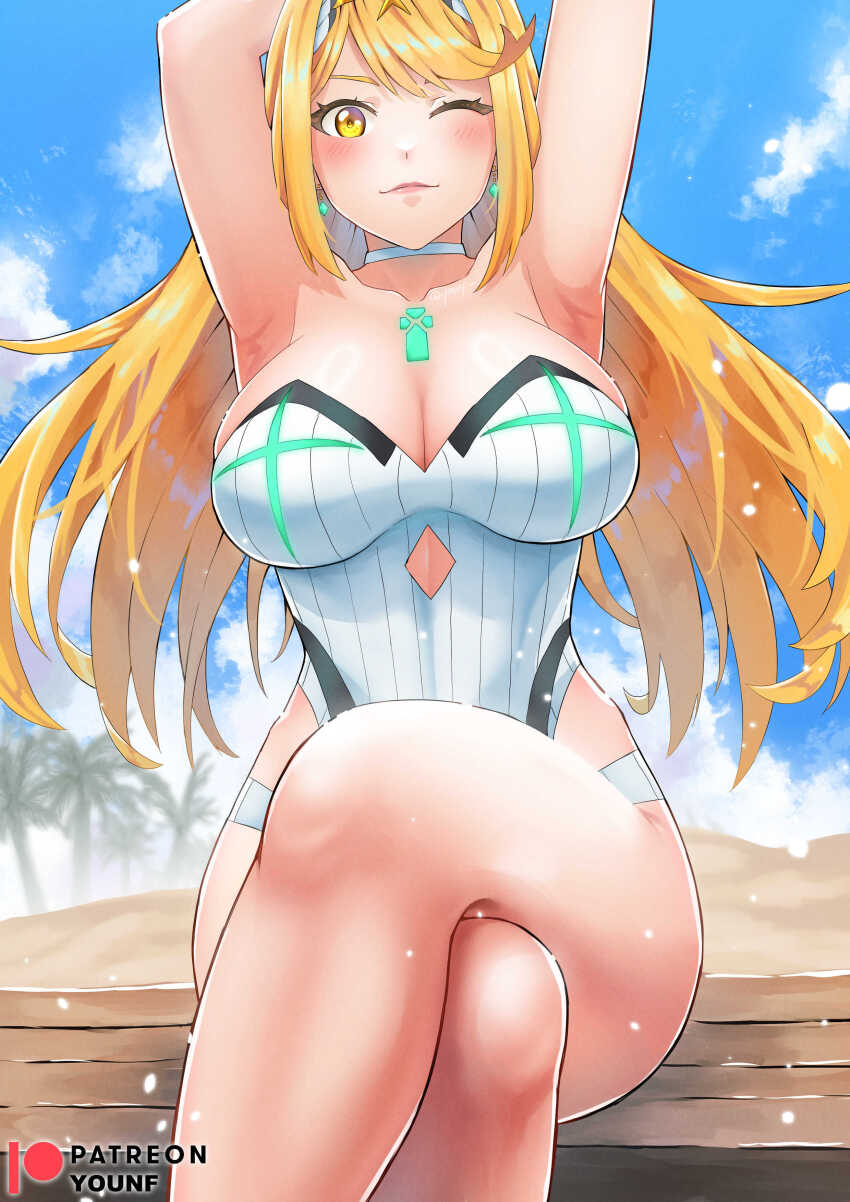 Mythra (Radiant Beach) (Xenoblade) Rule 34 Image