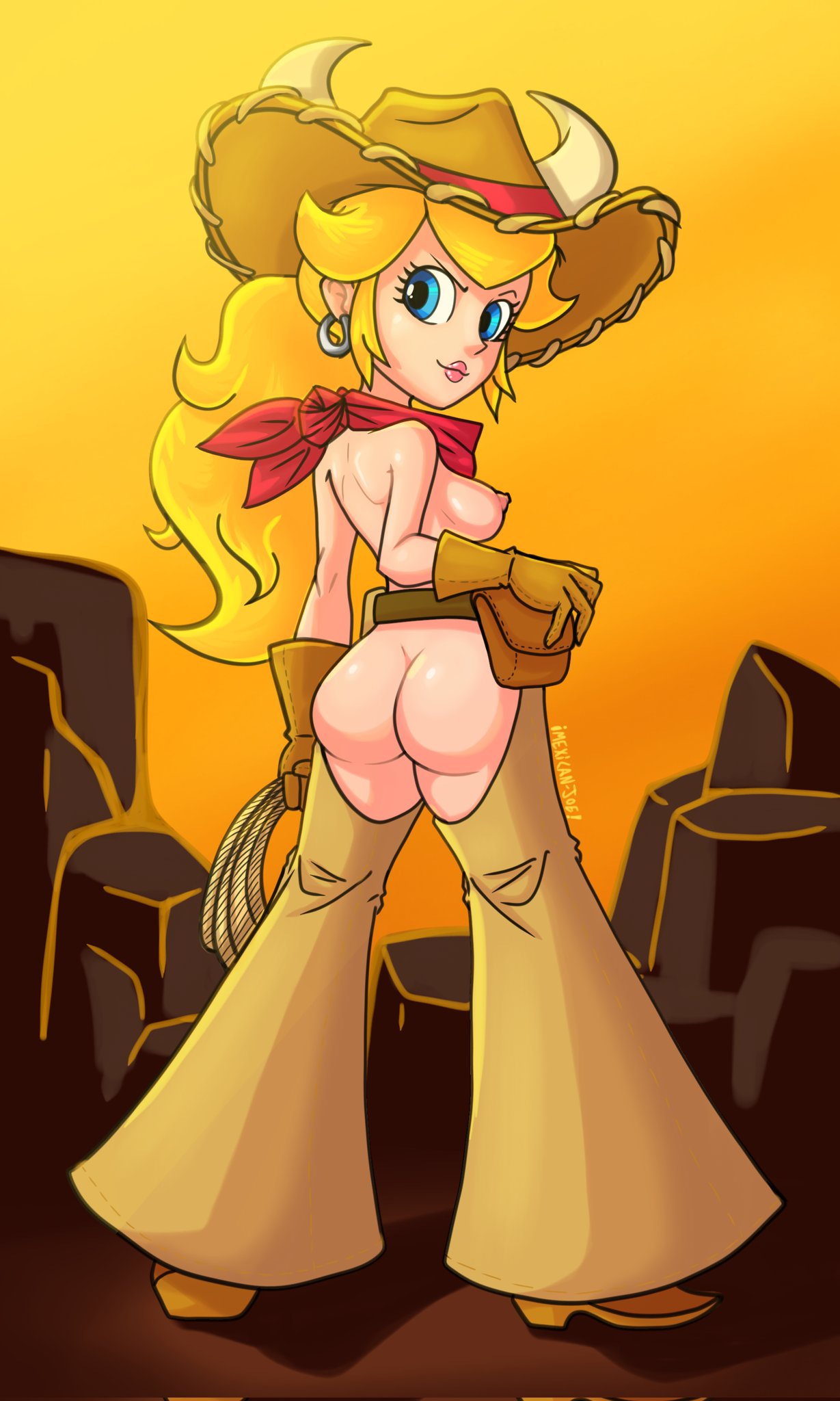 Cowgirl Peach (Mario (Series)) Rule 34 Image
