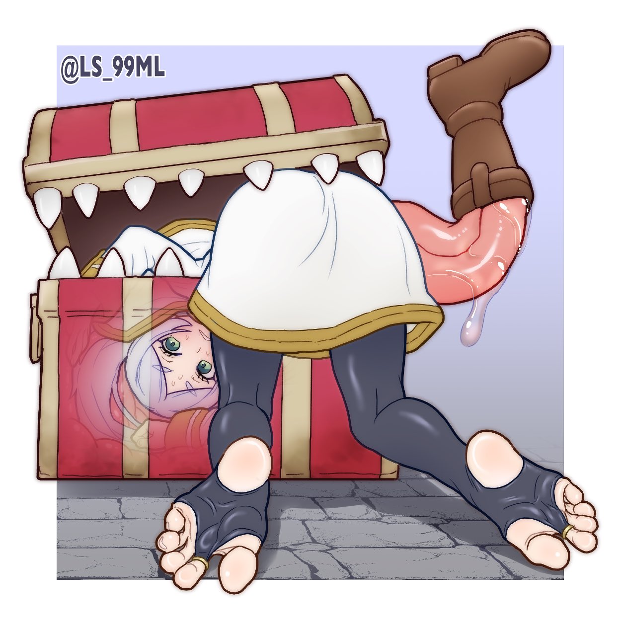 Frieren Stuck In A Mimic (Meme) Rule 34 Image