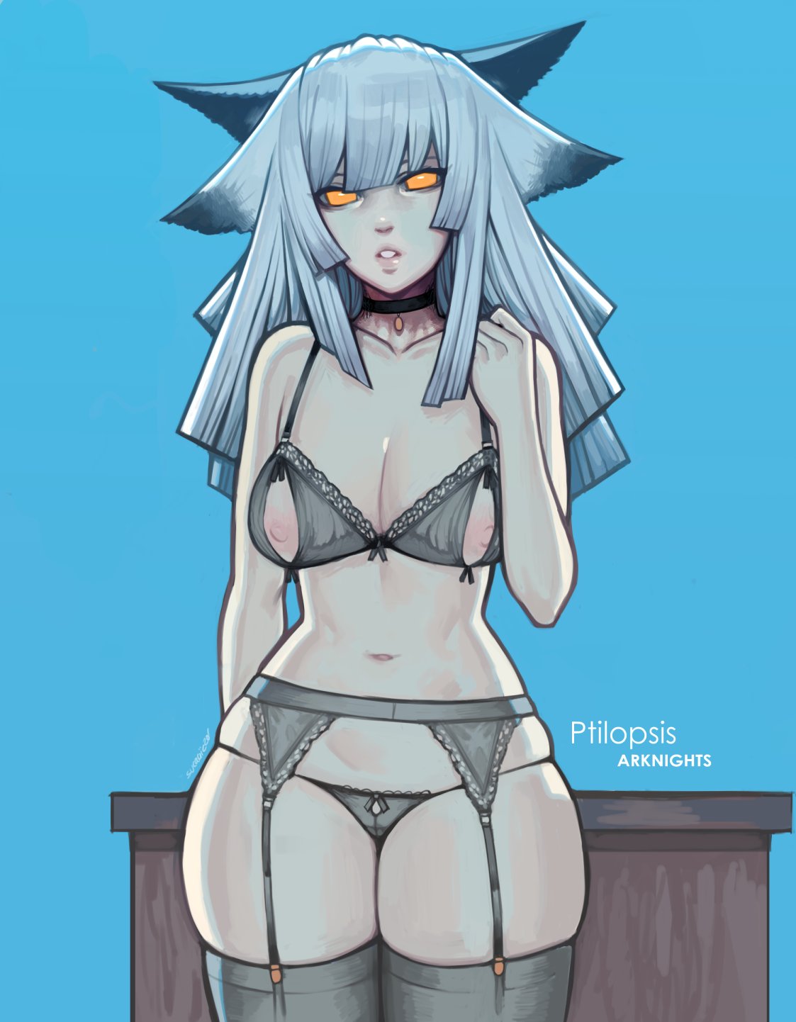 Ptilopsis (Arknights) Rule 34 Image